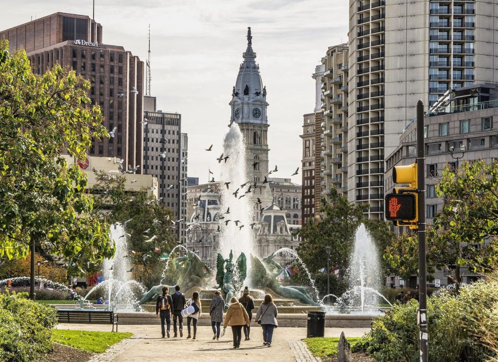 Accountants working together in a Philadelphia office