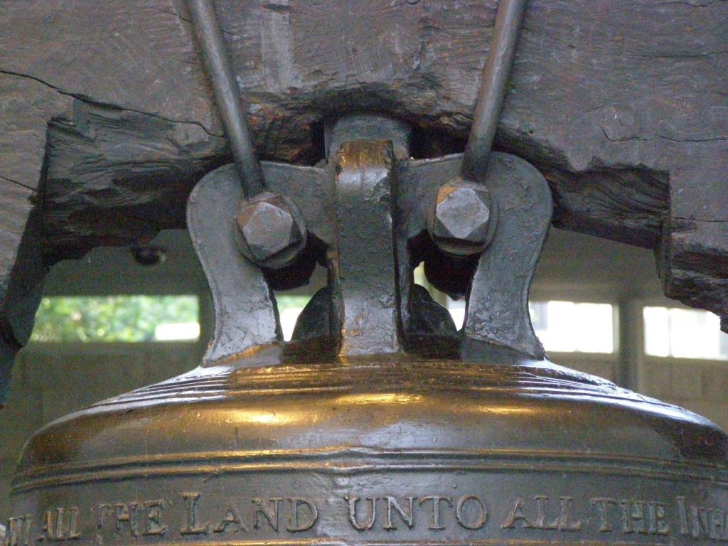 Close-up detail of the Liberty Bell